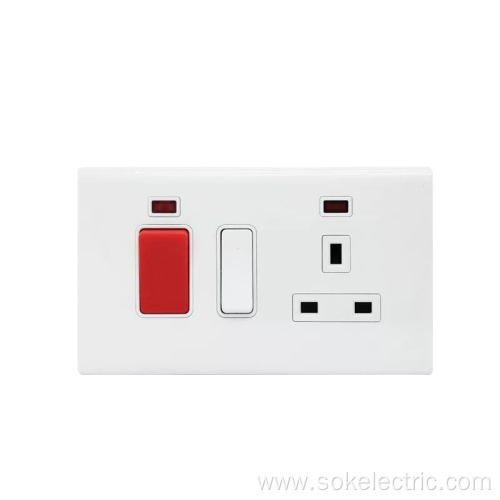 45A250V Double Pole Switched Cooker Unit Outlet